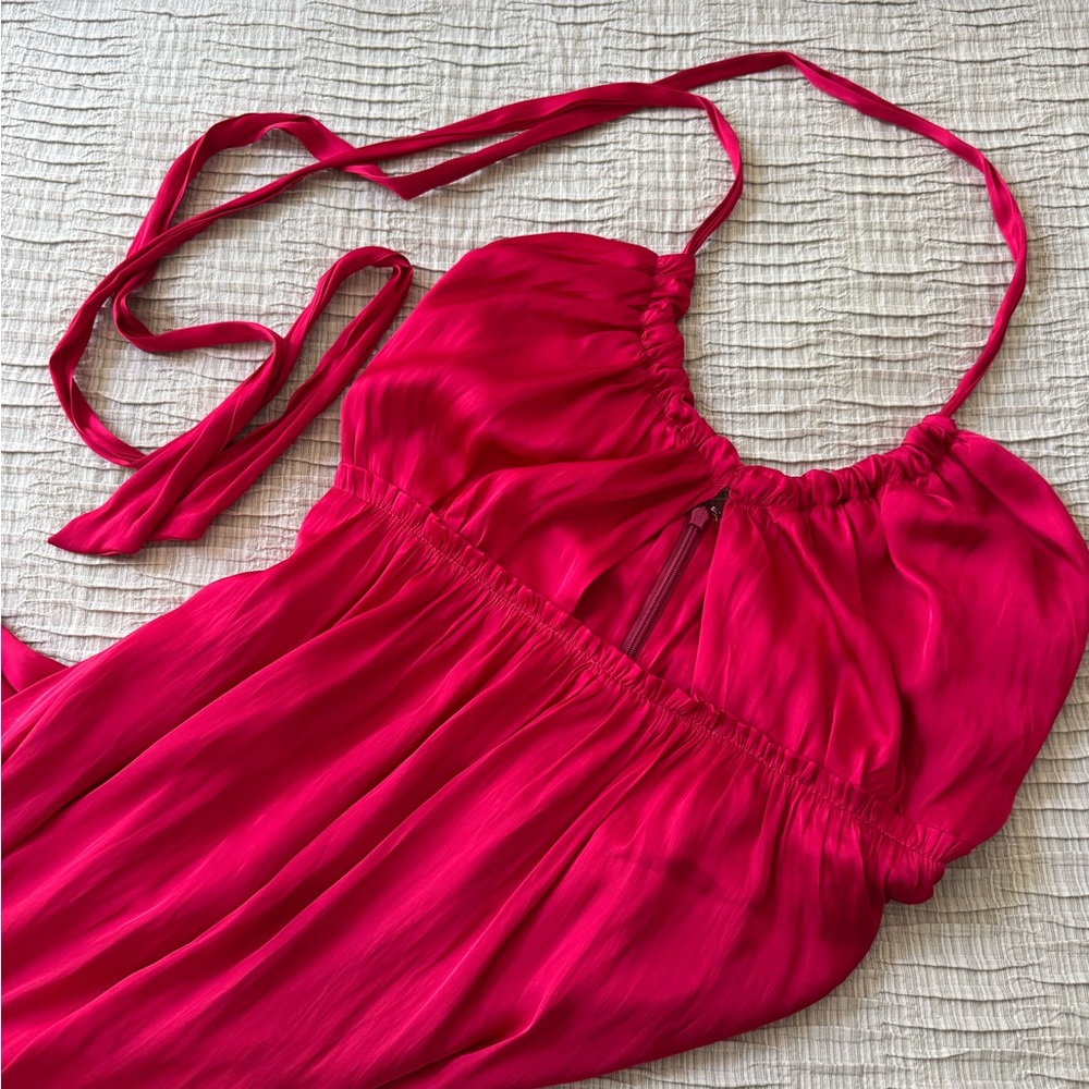 J. Crew Red Halter Red Cutout Summer Dress - Picture 3 of 8